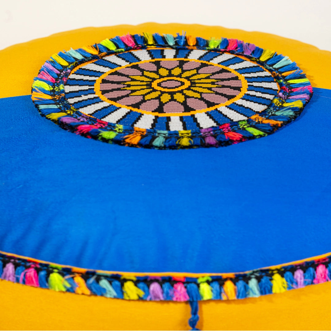 Fiesta Flora Handmade Pouf