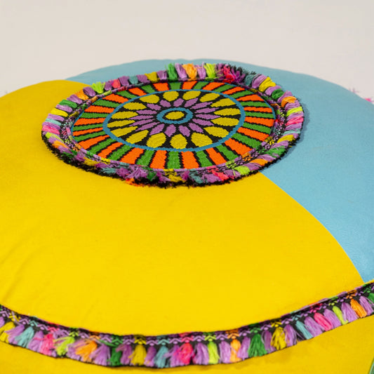 Vivid Harmony Handmade Pouf