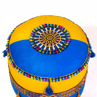 Fiesta Flora Handmade Pouf